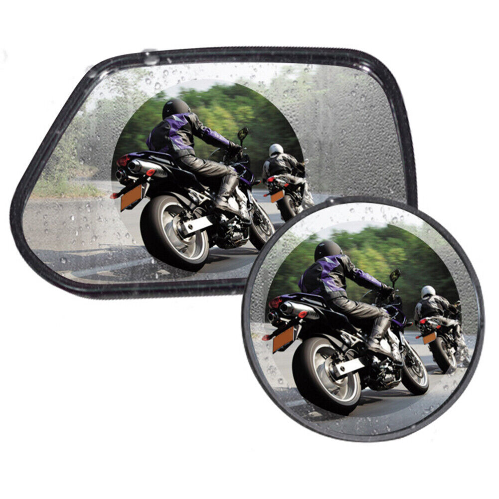 2x Motorcycle Mirror Anti Fog Dazzle Waterproof Rainproof Films (95x95mm)