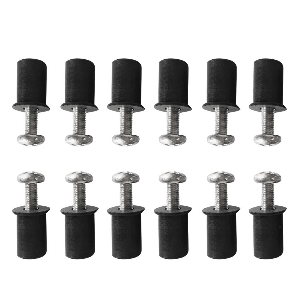 12 Pieces M6 Metric Rubber  Kit Screws Windscreen Fastener