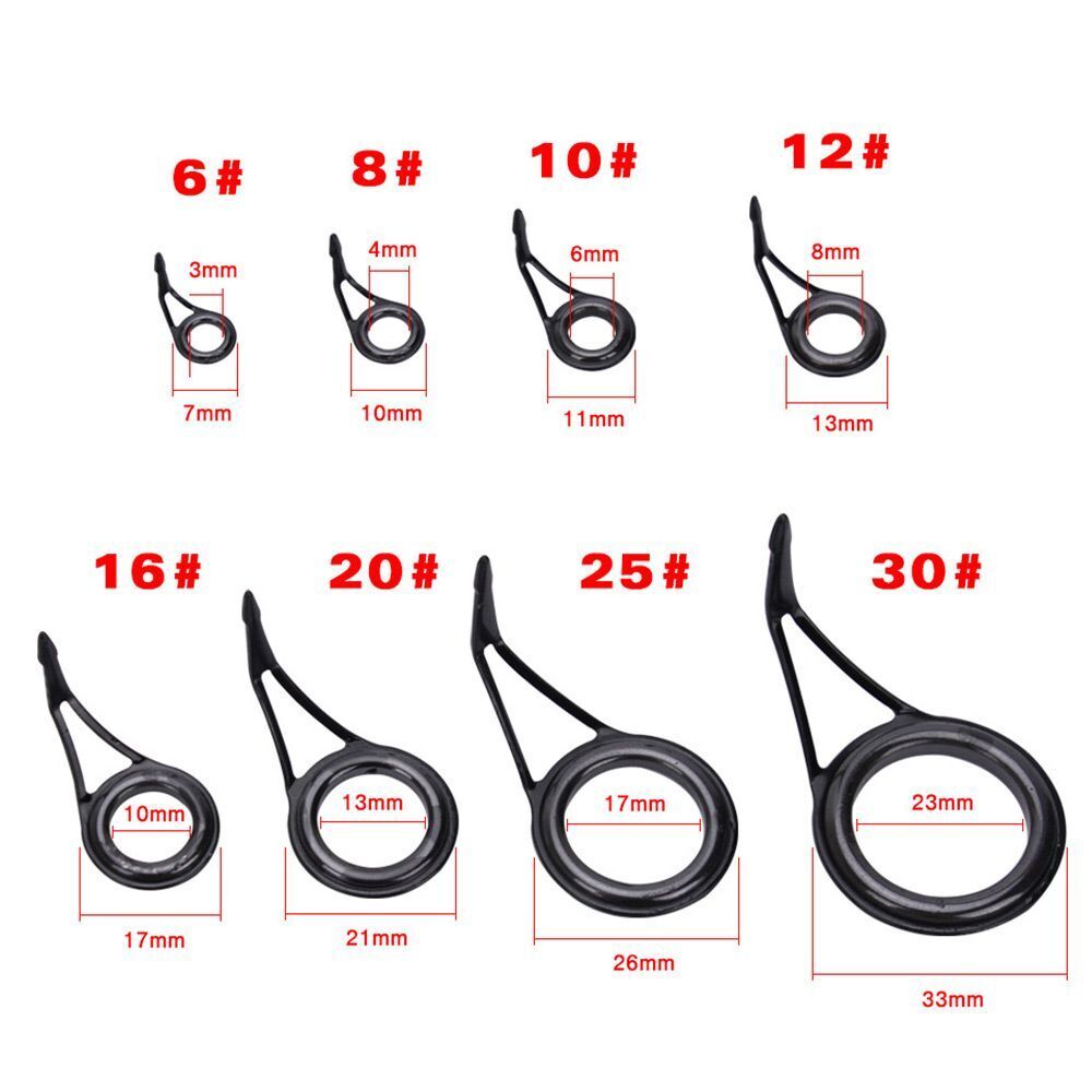 Fishing Rod Guide Tip Repair Kit Eye Ceramic Ring Tackle Box Accessories