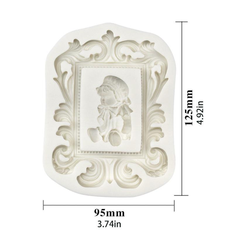 Soap Mold Chocolate Candy Mold European Style Frame Baby Cake Decoration Gift