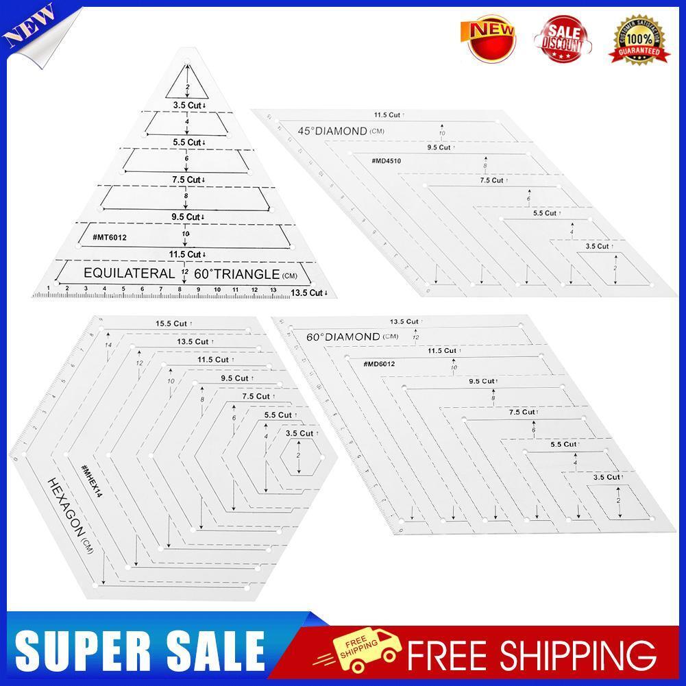 Acrylic Patchwork Craft Quilting Ruler Cutting Rulers DIY Sewing Tool (4pcs