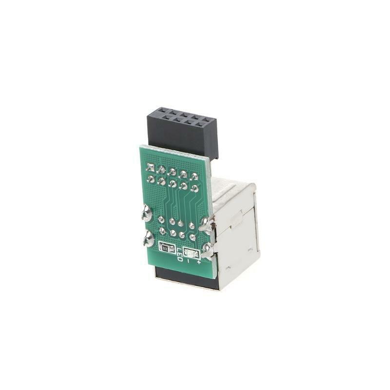 Internal Motherboard 9Pin To 2 Port USB 2.0 A Female Adapter Converter PCB Board