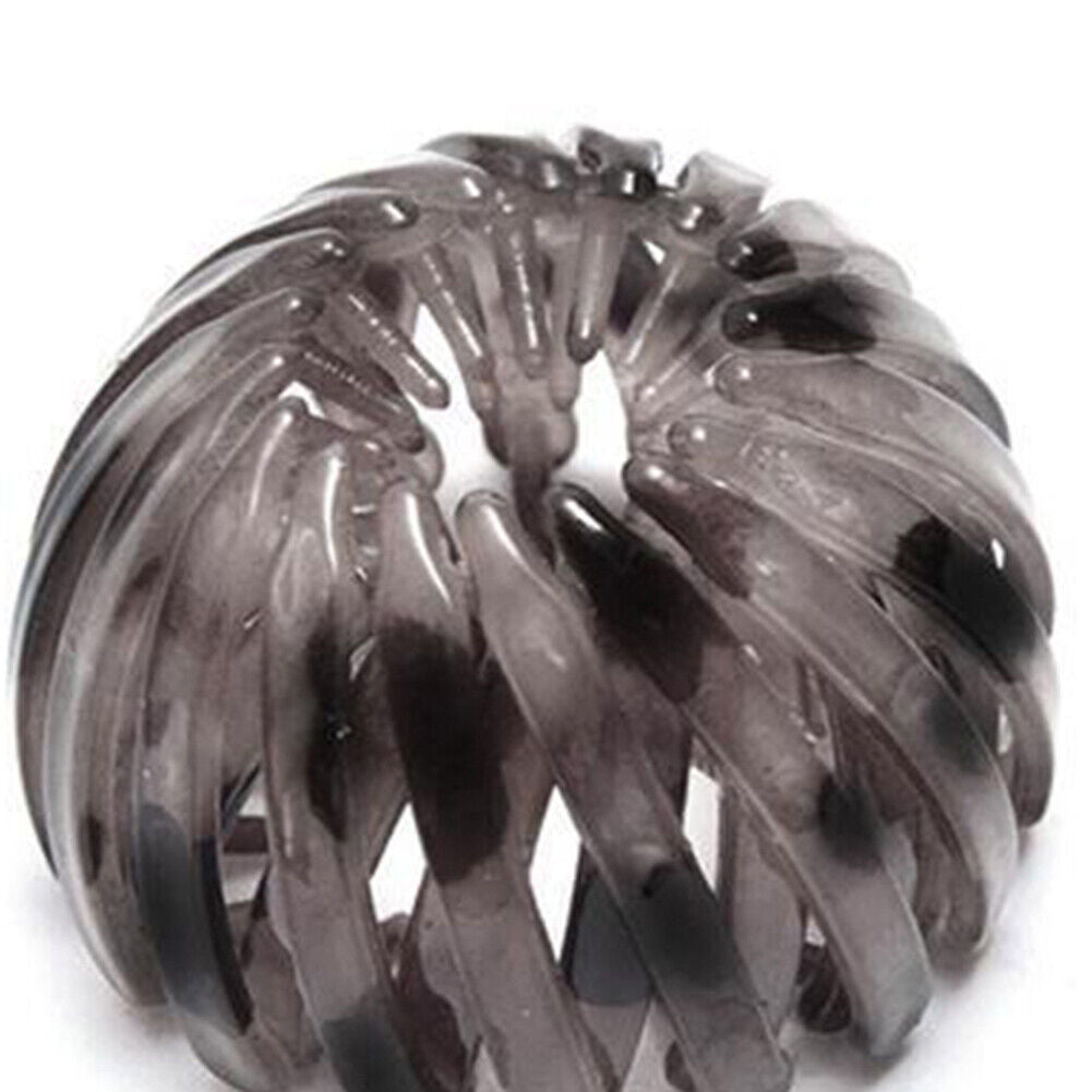 Women Bun Hair Claw Expanding Ponytail Buckle Bird Nest Hair Clip (Grey)