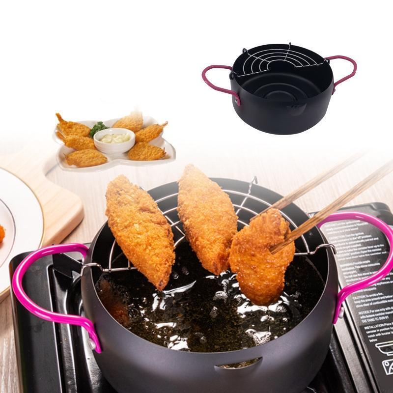 Japanese Style Tempuras Frying Pan Household Mini Non-stick for Induction Cooker