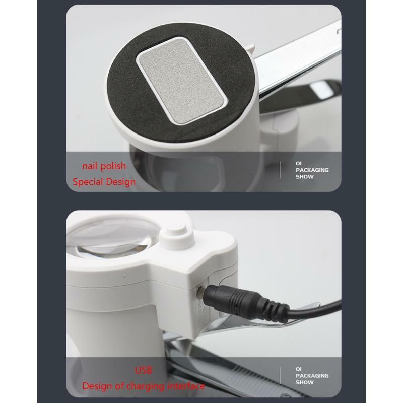 2 in 1 Magnifying Glass & Nail Clipper 8x Magnifier LED Magnifying Glass Gift
