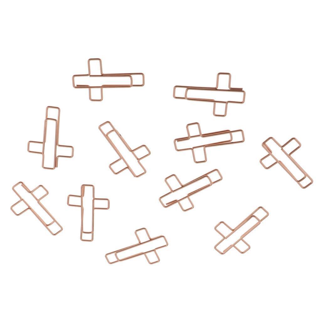 10 Pieces Cross-shaped Metal Office Paper Clips Ticket Clamps Bookmarks