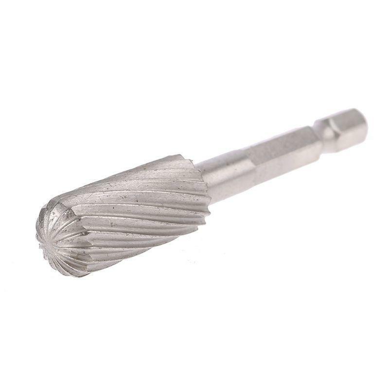 5pcs 1/4" Hex Shank HHS Rotary Wood Carving Burr File Rasp Drill Bit Set for
