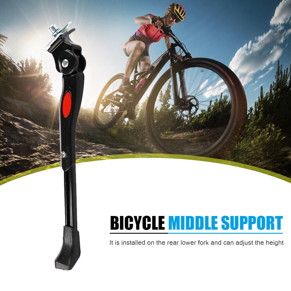 MTB Road Bike Side Parking Support Stand Adjustable Bicycle Kickstand Black