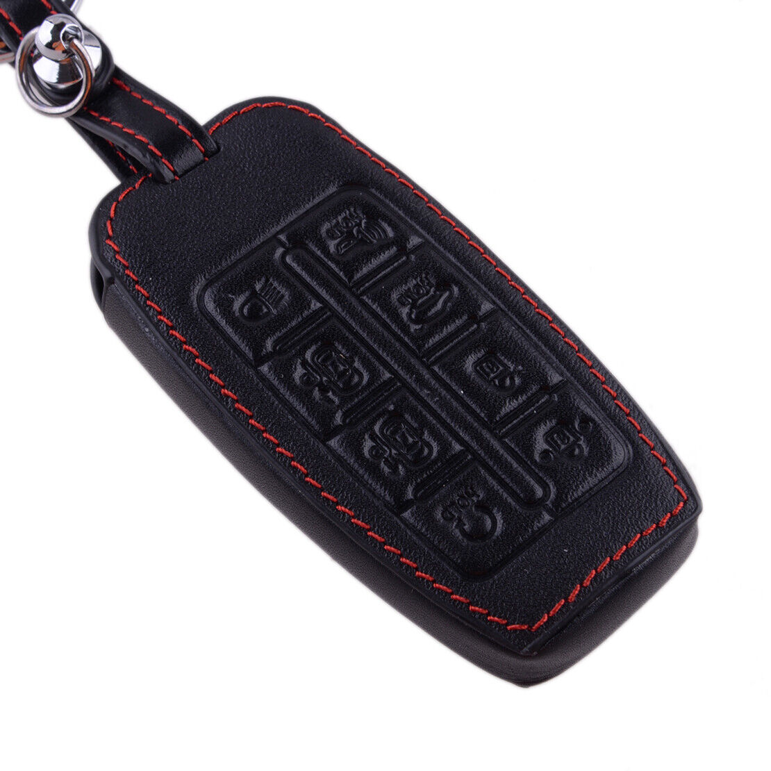 Leather Keychain Key Fob Cover Case Fit For Hyundai Genesis G80 2020-2021