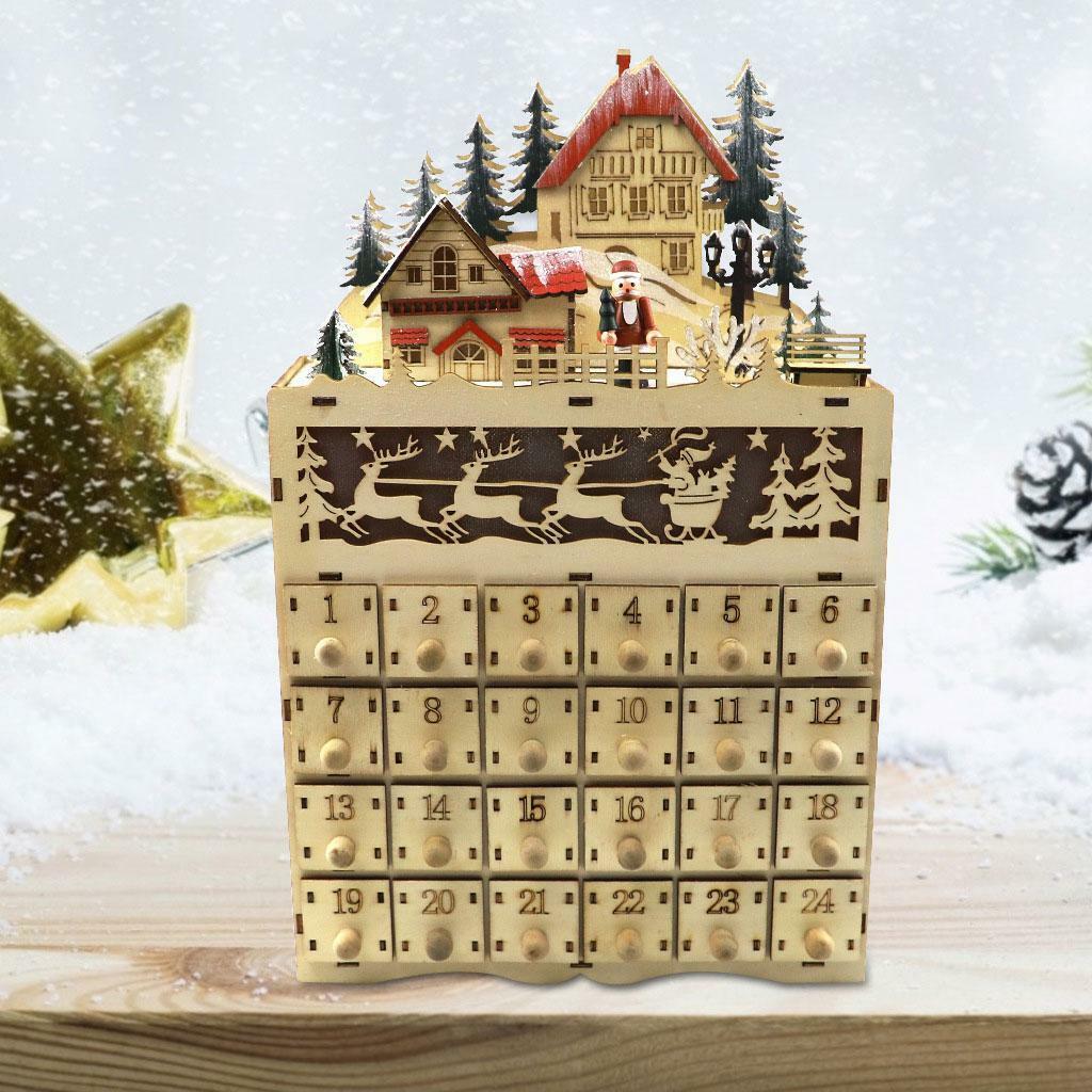 Christmas Wooden Advent Calendar with  24 Drawers 24 Day