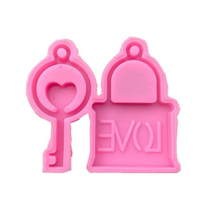 Key Lock Shapes Silicone Mold Jewelry Making Mould Necklace Epoxy Pendant