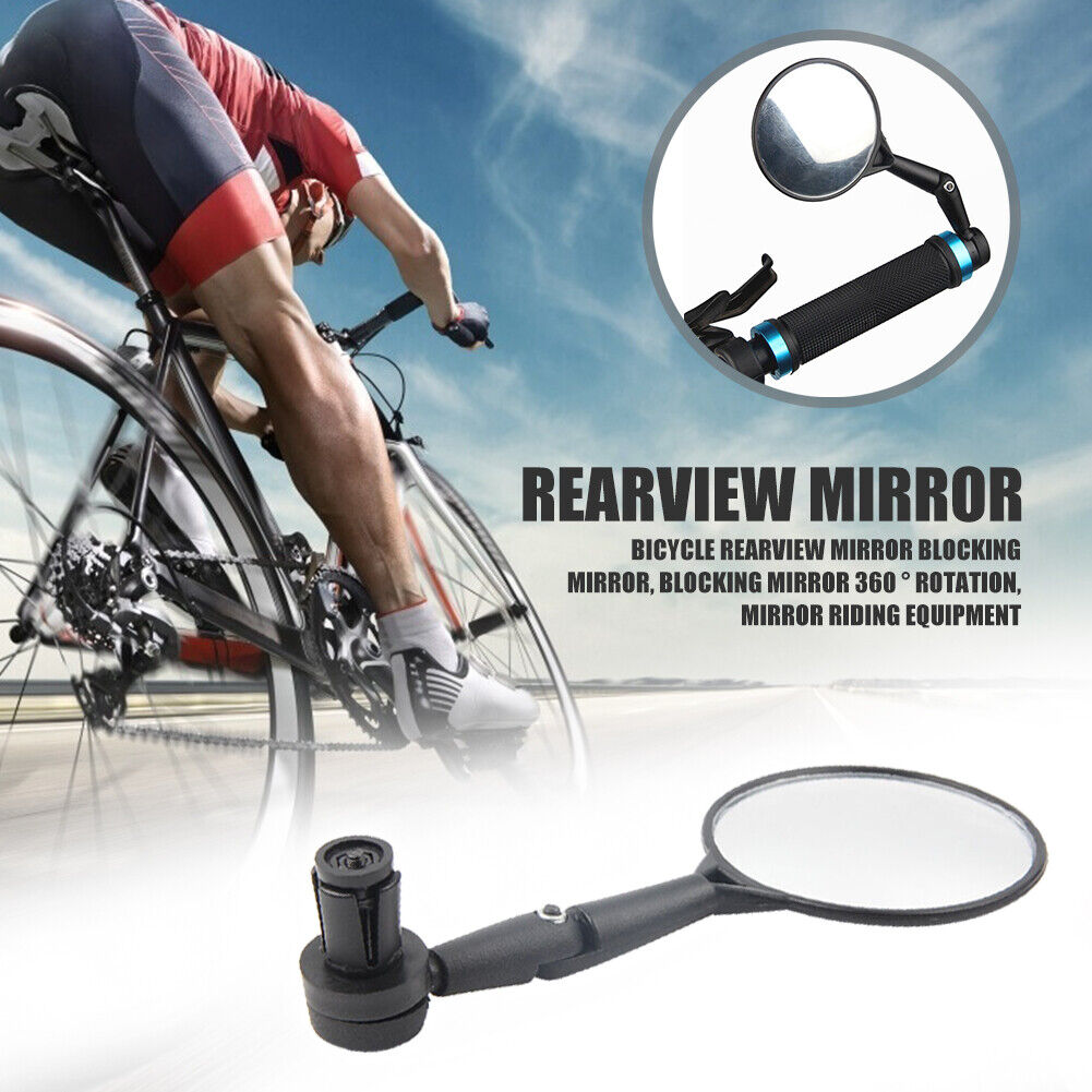 1pc Bicycle Handlebar End Mirrors 360 Rotatable Bike Side Rearview Mirror
