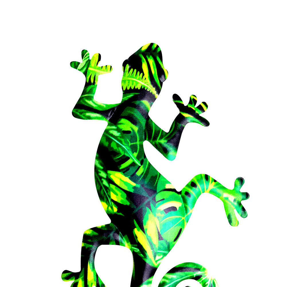 Wrought Iron Animal Gecko Sculpture Garden Outdoor Wall Hanging Gecko (D)