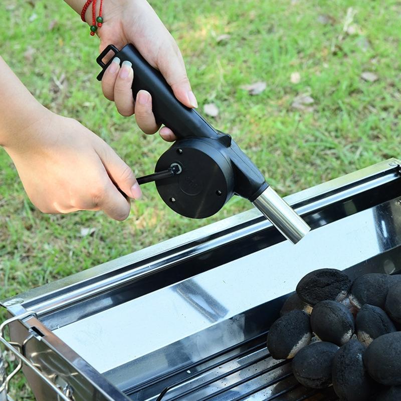 Outdoor Cooking Portable Manual Air Blower BBQ Fan Mini Hand Crank Air Blower