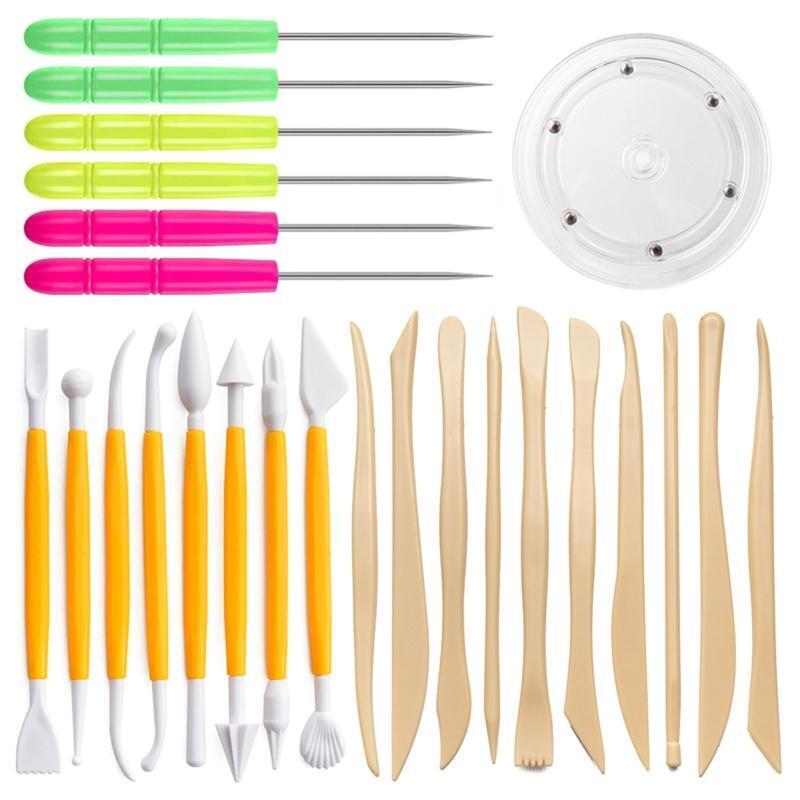 25 Pcs/Set Fondant Cake Decorating Tools Kit Professional Fondant Shaping Tools