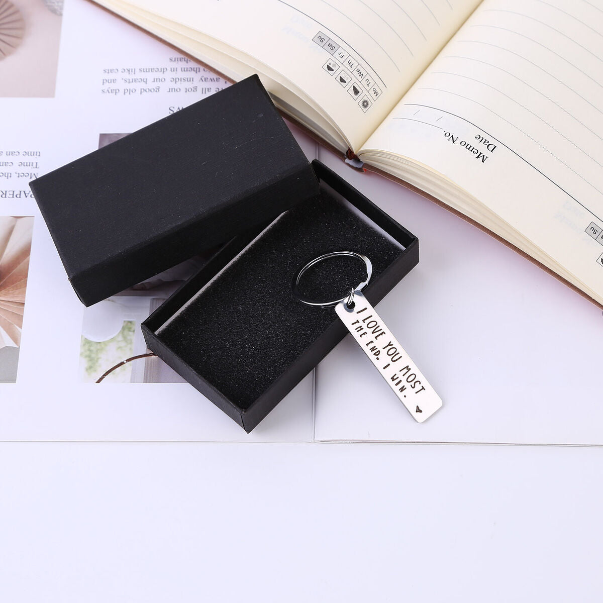 Couple Keychains - I Love You Most The End I Win Cute Friendship Keyring