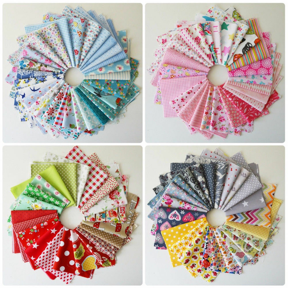 50PCS 10x10cm DIY Square Floral Cotton Fabric Patchwork Cloth For Craft Sewing