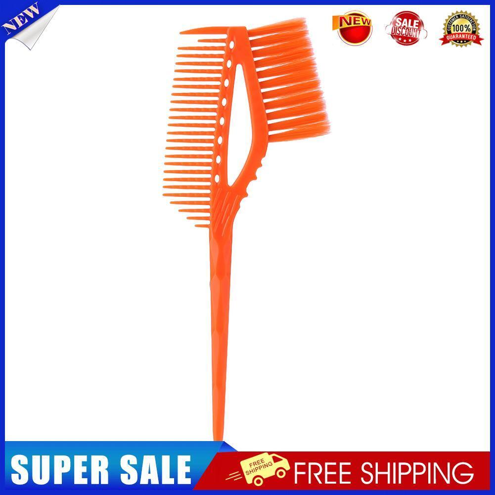 Barber Hair Dye Comb with Brush Plastic Hair Coloring Applicator (Orange)
