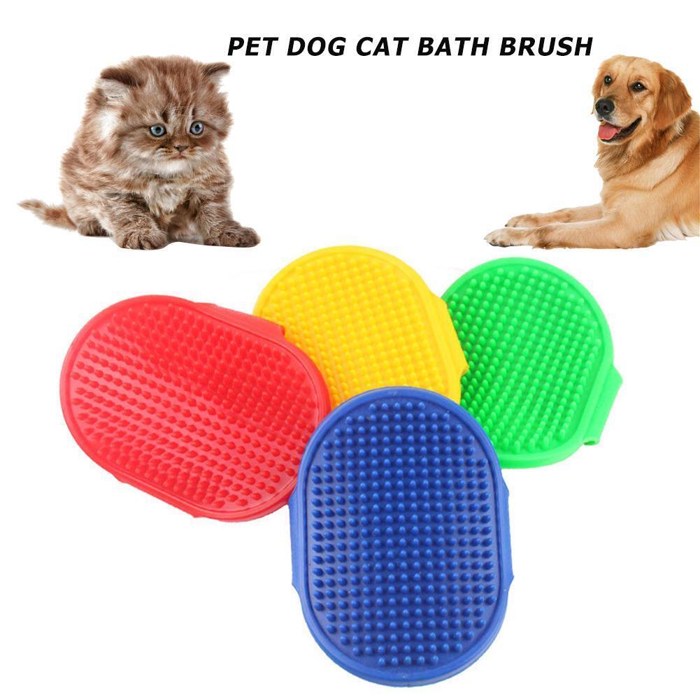 Dog Cat Bath Brush Rubber Glove Hair Fur Grooming Massage Pets Supplies
