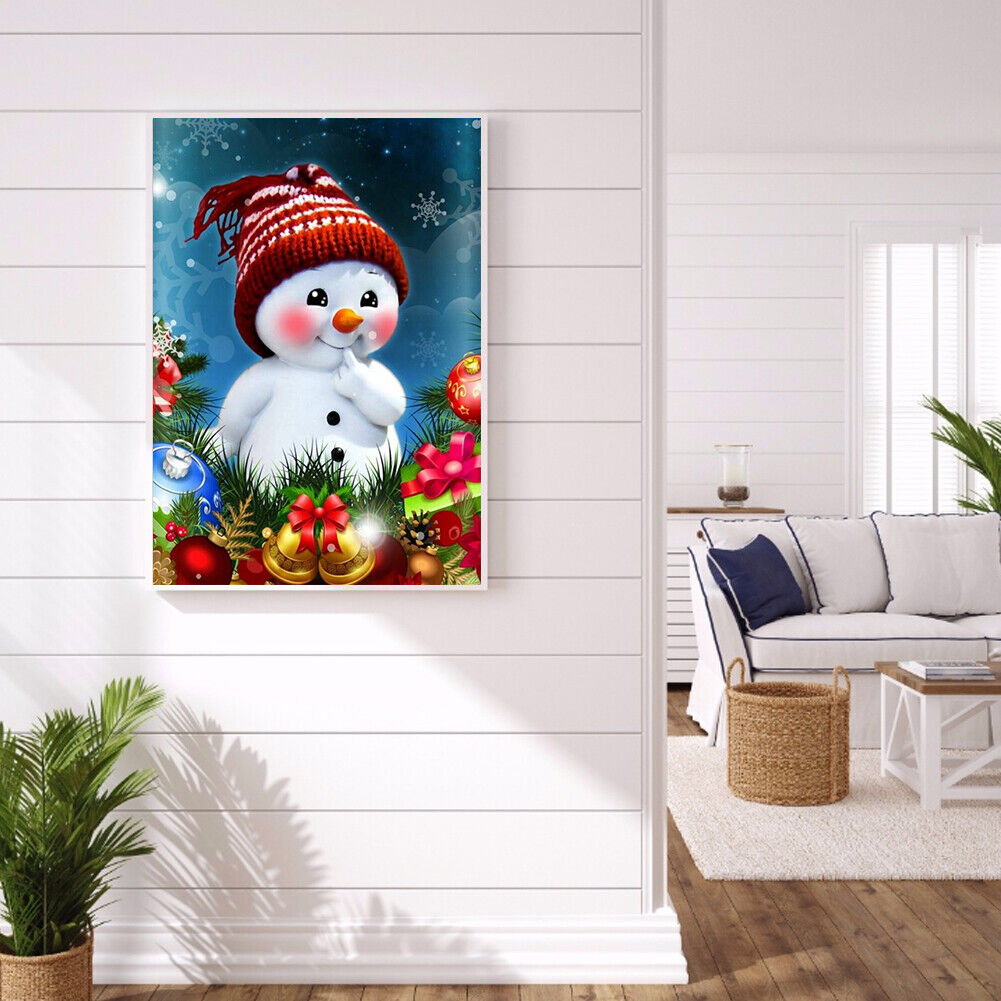 Diamond Painting Red Cheeks Snowman Full Round Wall Picture DIY Set 30x40cm