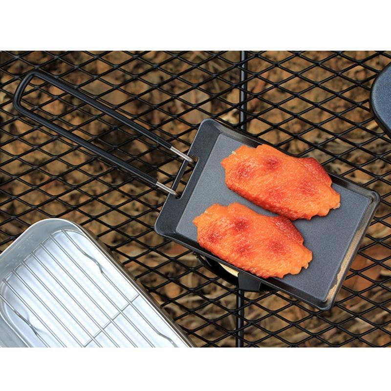 Small Grill Pan Nonstick Stove Top Grill Pan Outdoor Camping Griddle Plate