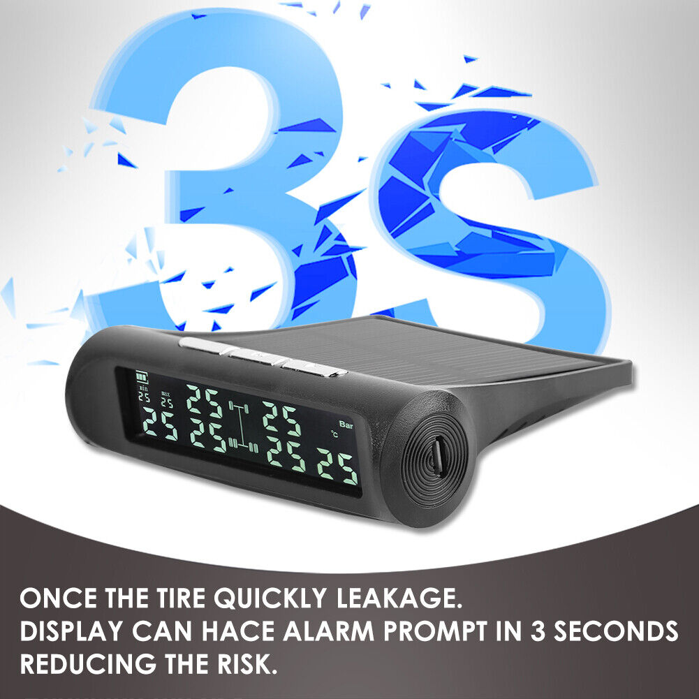 AN-07 Solar Truck TPMS LCD Display Tire Pressure Monitoring Alarm System