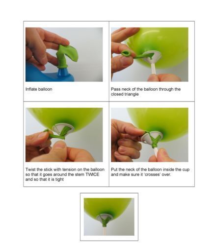 10 Pcs White Balloon Sticks Holders with Cups for Wedding Party Decor