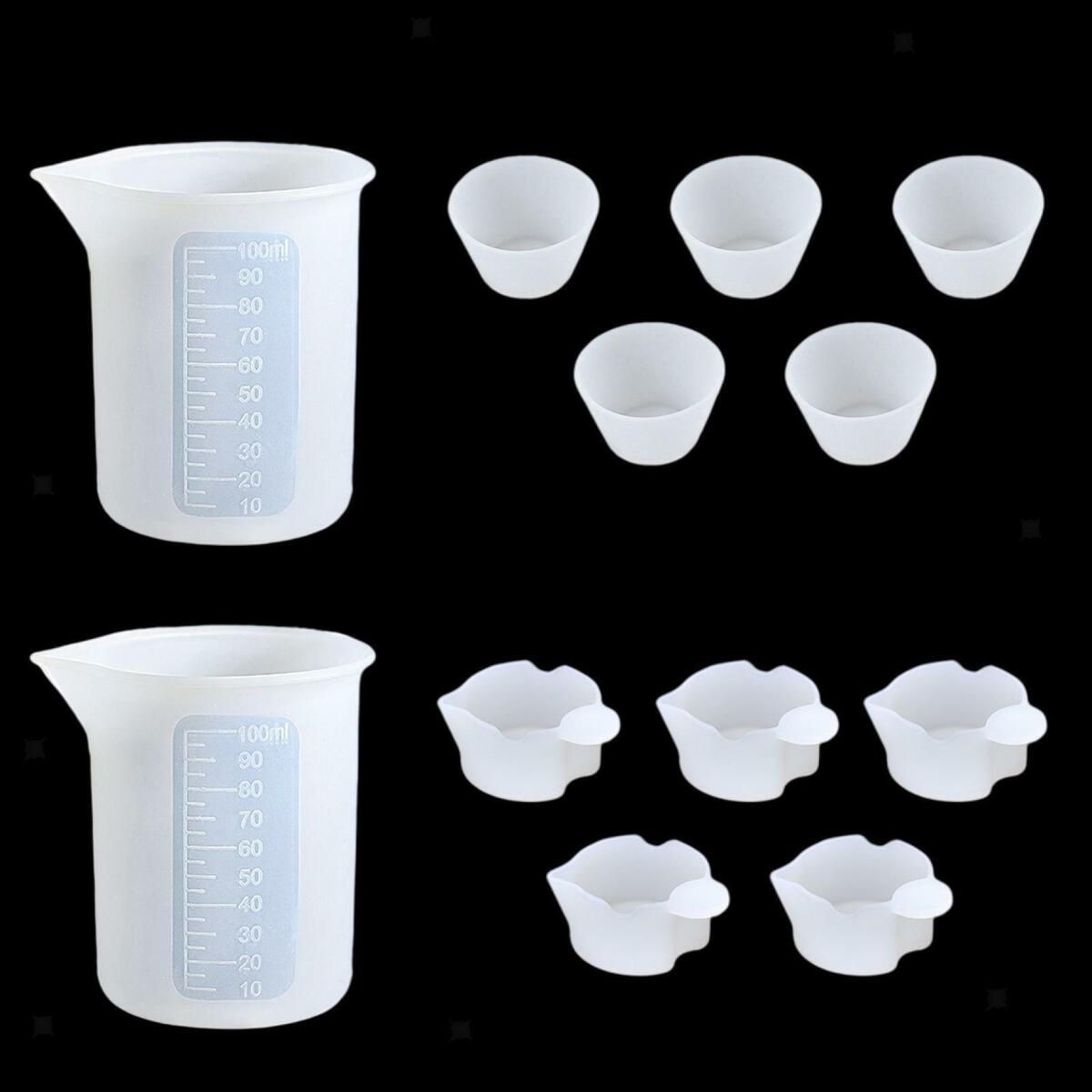 12Pcs Silicone Measuring Cups Set Non Stick Mixing Cups Set for Waxing