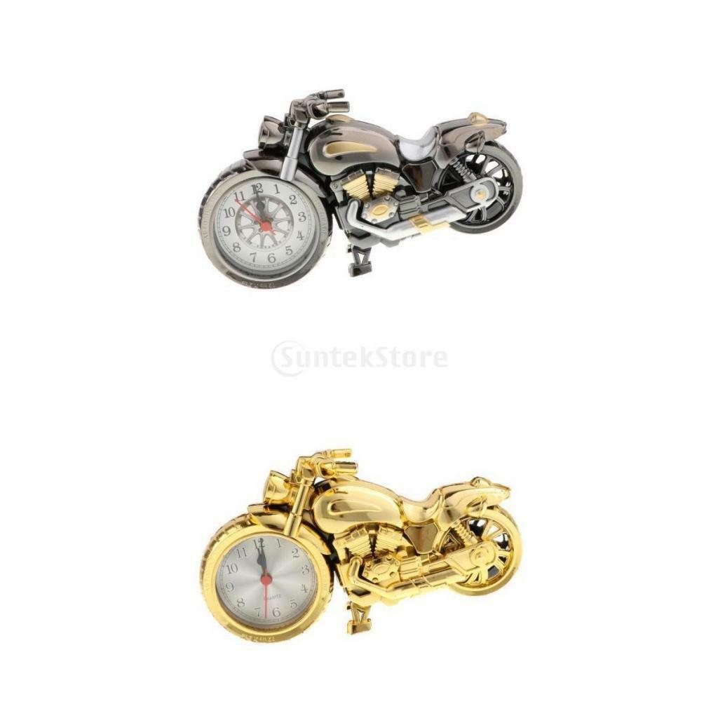 2pcs Motorcycle Clock bedside Desktop clock Decor for  Ornament