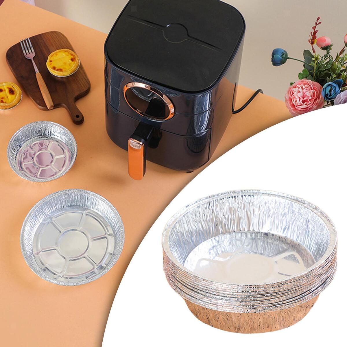 150Pieces Disposable Air Fryer Food Liner Pan Unperforated for Frying Oven