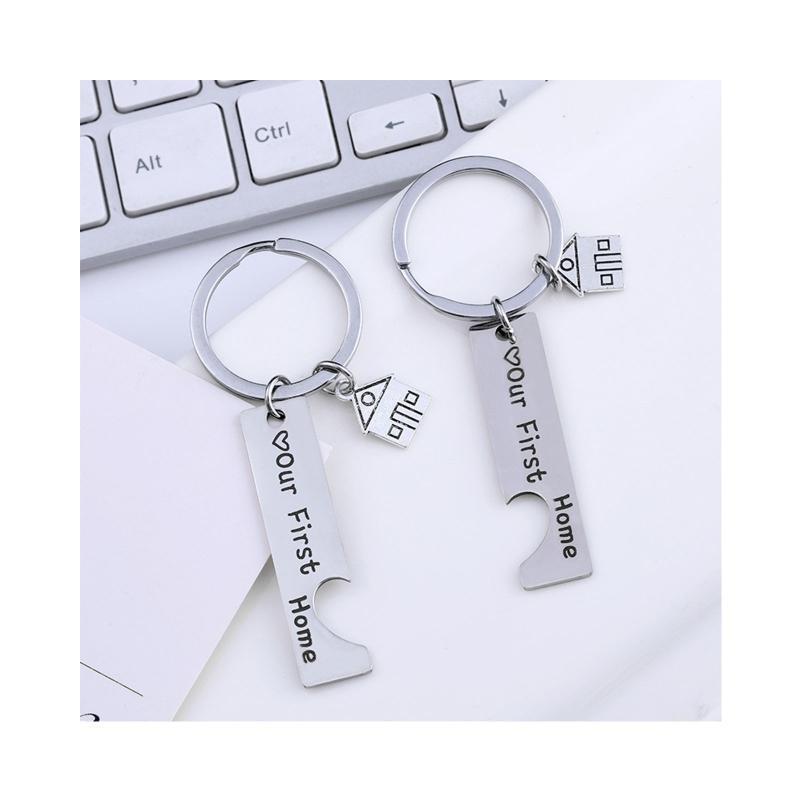 Couple Keychain for House Key Scratch Resistant Our First Home Portable Key Ring