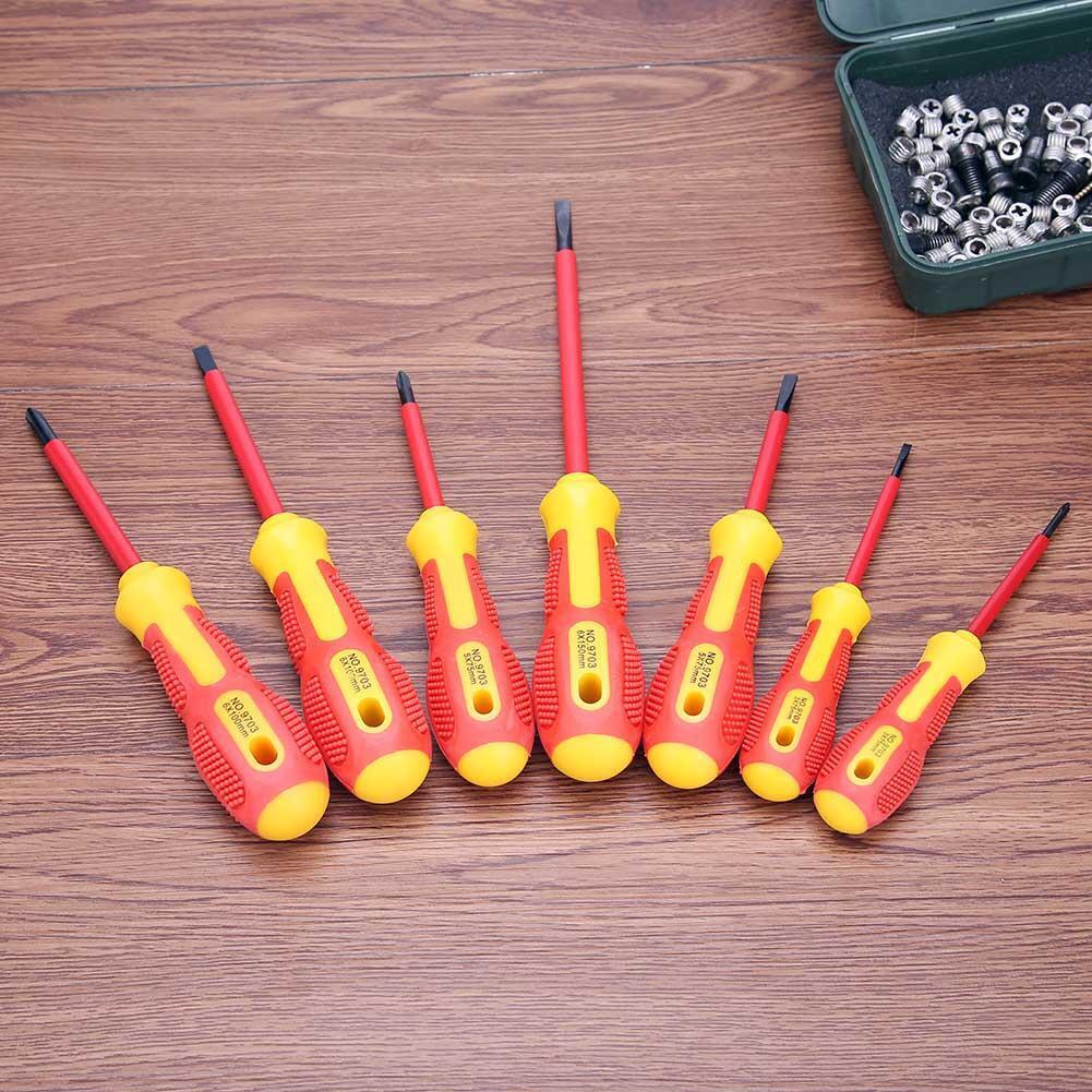 7pcs Insulated Screwdriver Set Slotted Cross Screw Driver for Repair Tool