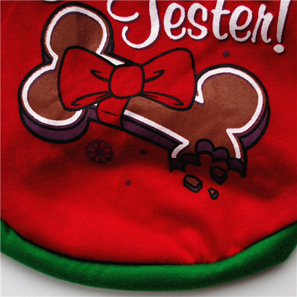 Pet Christmas Clothes Vest Puppy Costume Cotton T Shirt (Red Bow L)