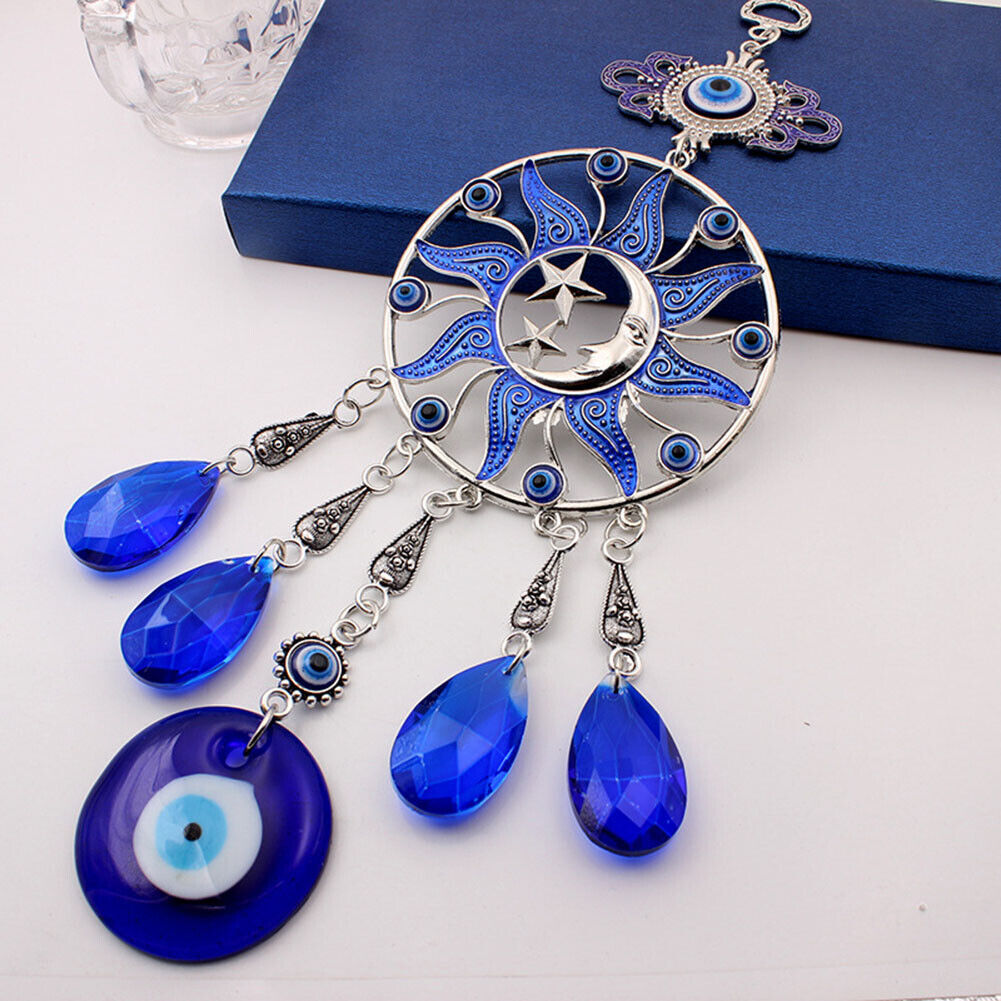 Crystals Dream Catcher Pendant Ornaments Blue Devil Eye Home Room Decor