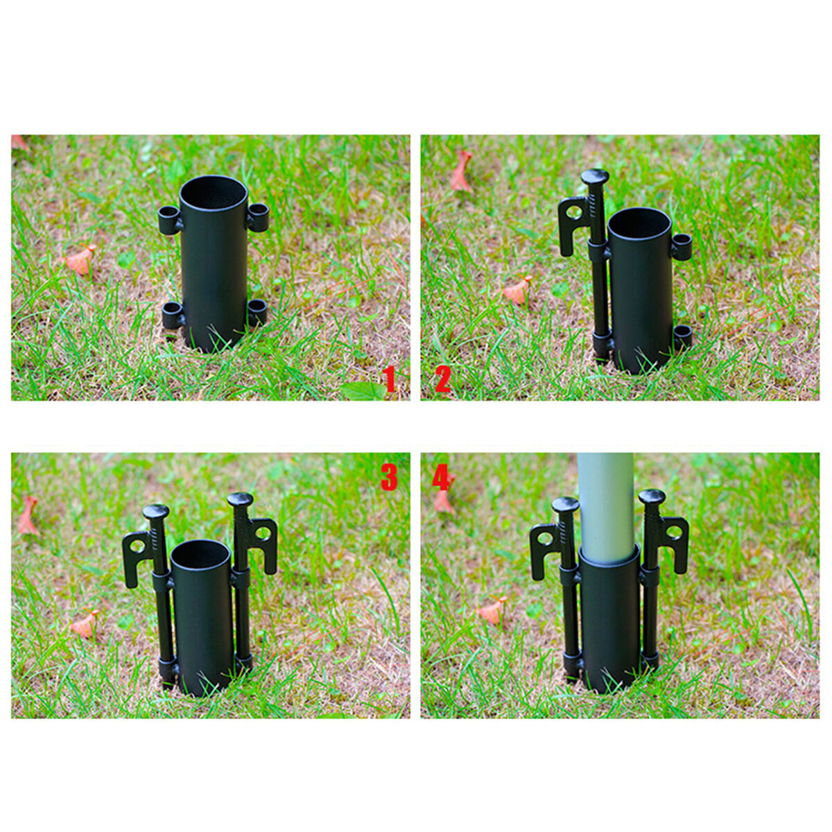Tent Canopy Pole Holder Awning Rod Holder Support Windproof Fixed Tube