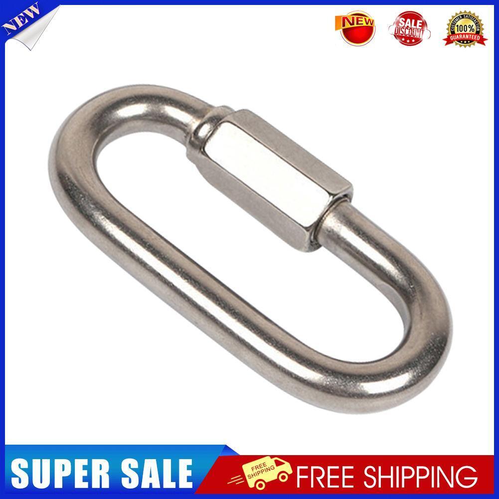 Stainless Steel Screw Lock Quick Links Chain Climbing Carabiner Hook (M8)
