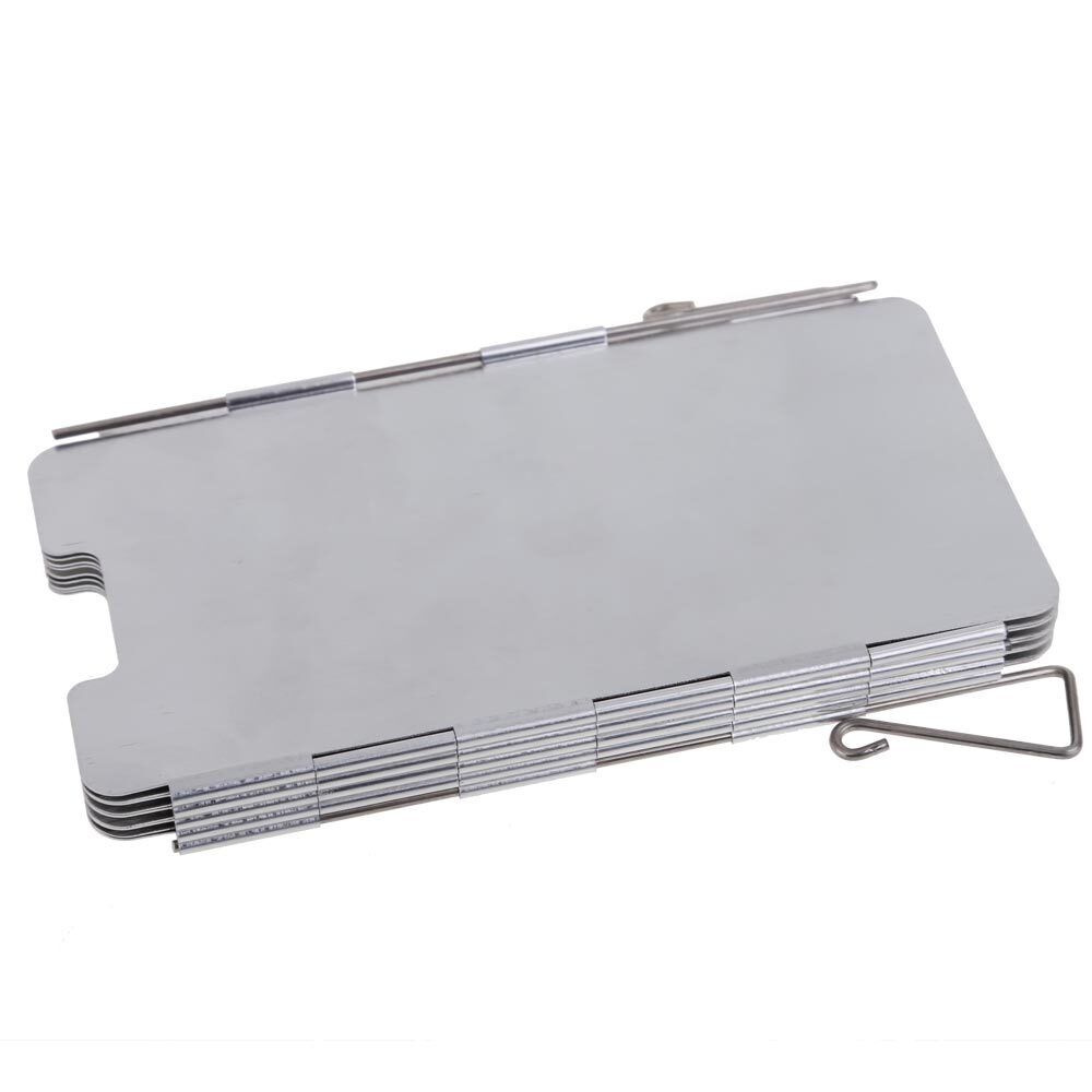 9-plates Foldable Camping Stove Wind Shield Screen Cookout Picnic Windbreak