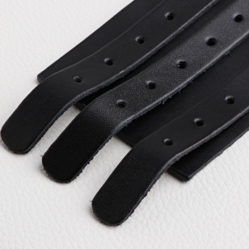 260x60mm 3 Strand Triple Strap Faux Leather Cuff Wrap Wtistband Bracelet Punk