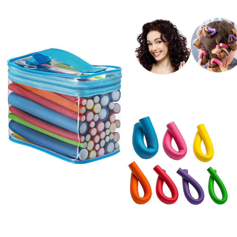42pcs Heatless Hair Curling Rod Soft Flexible Hair Roller Ribbons Random