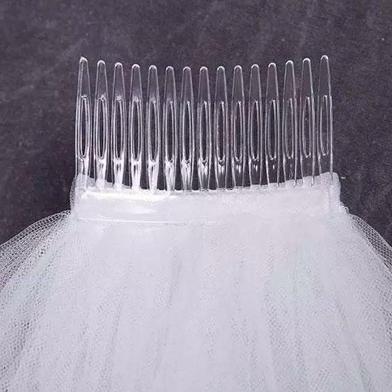Tulle Wedding Dress Veils Fluffy White Multi Layer Bridal Hair Veil Comb Bride