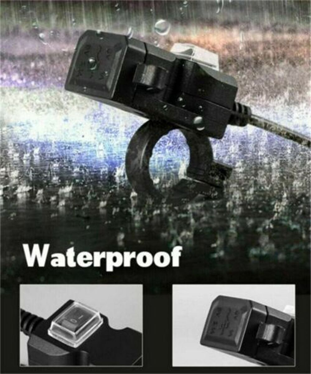 Switch Dual Port Motorcycle Accessories Power Adapter Motorcycle Charger Socket