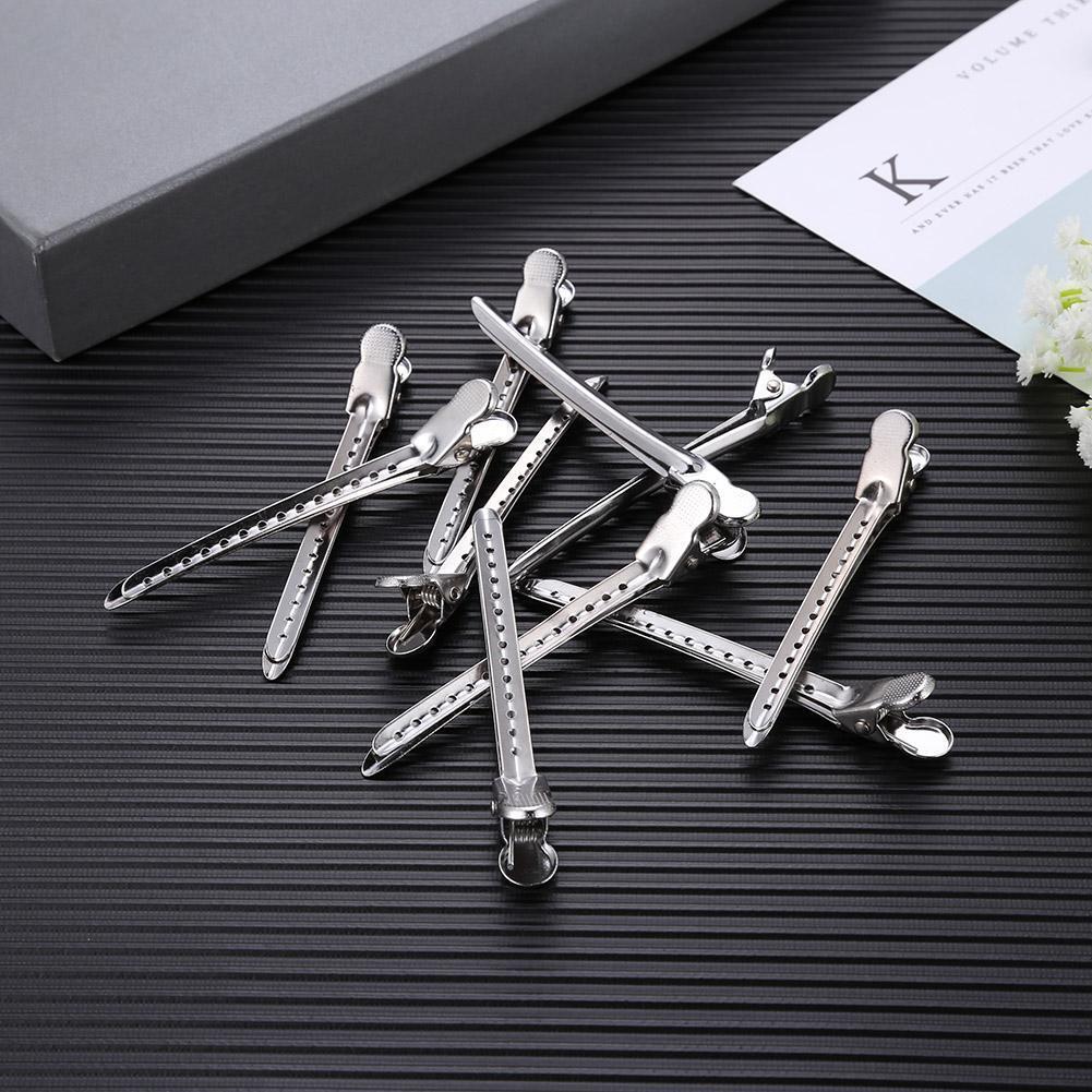 10pcs Hairdressing Duck Mouth Hair Clips Positioning Hairpins (Round Head)