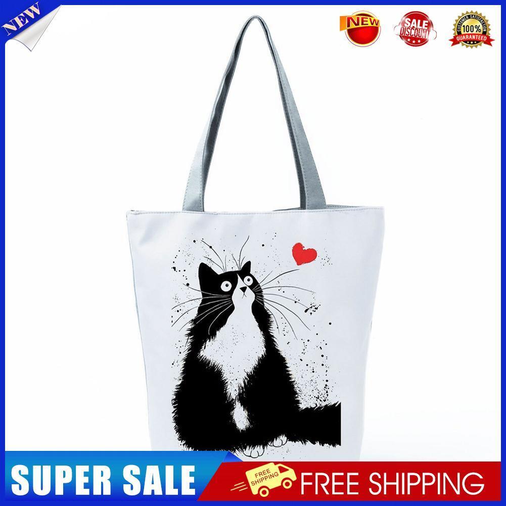Cat love Printed large-capacity one-shoulder handbag