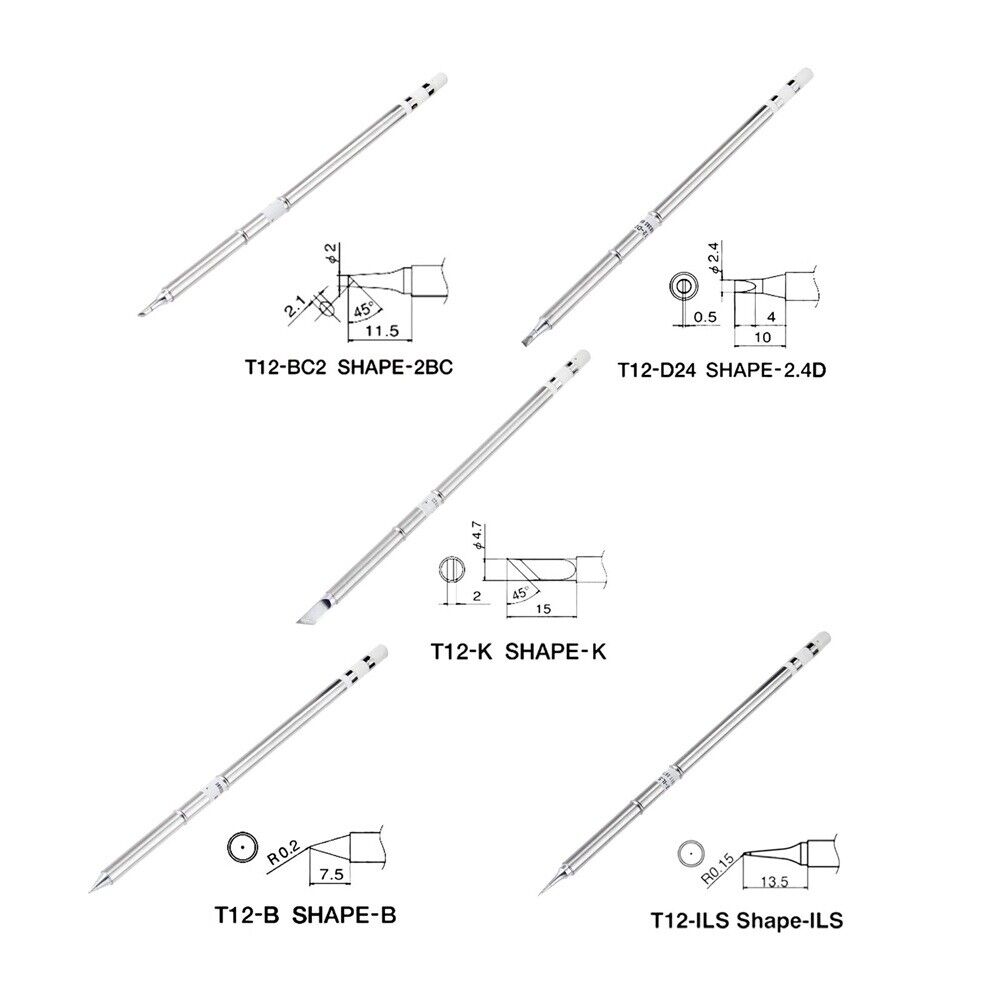 Replacement T12 T12-K T12-B T12-D24 T12-BC2 Soldering Iron Tip For Hakko 4pc/Set