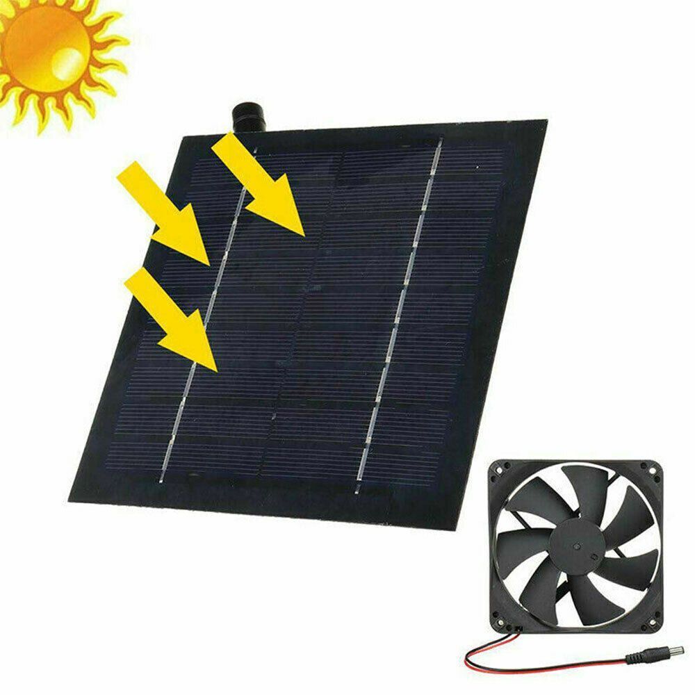 Chicken House Portable Mini Ventilator Solar Panel Fan Camping Fan Greenhouse