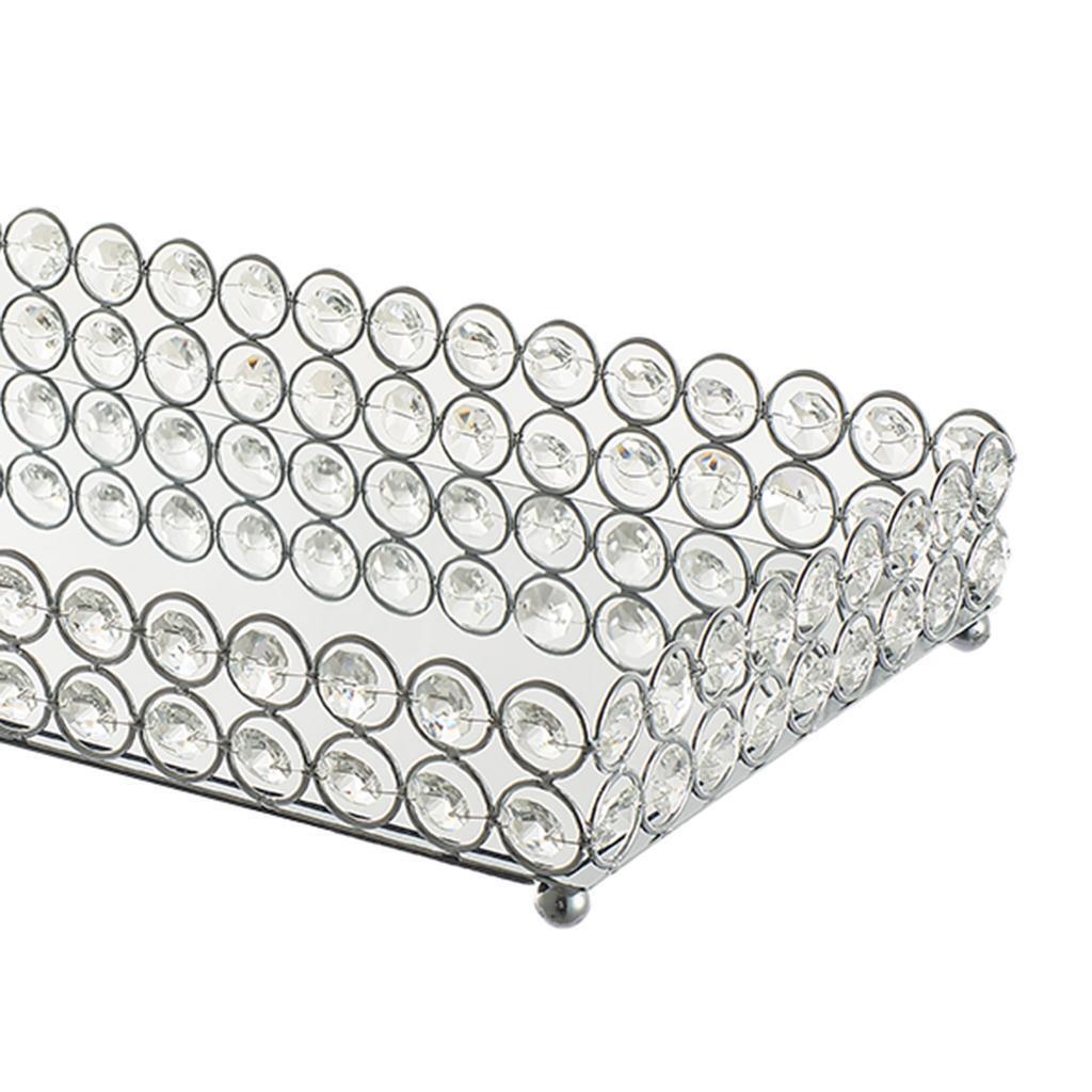 Crystal Mirrored Tray Cosmetic Vanity Jewelry Organizers for Wedding Home Decor