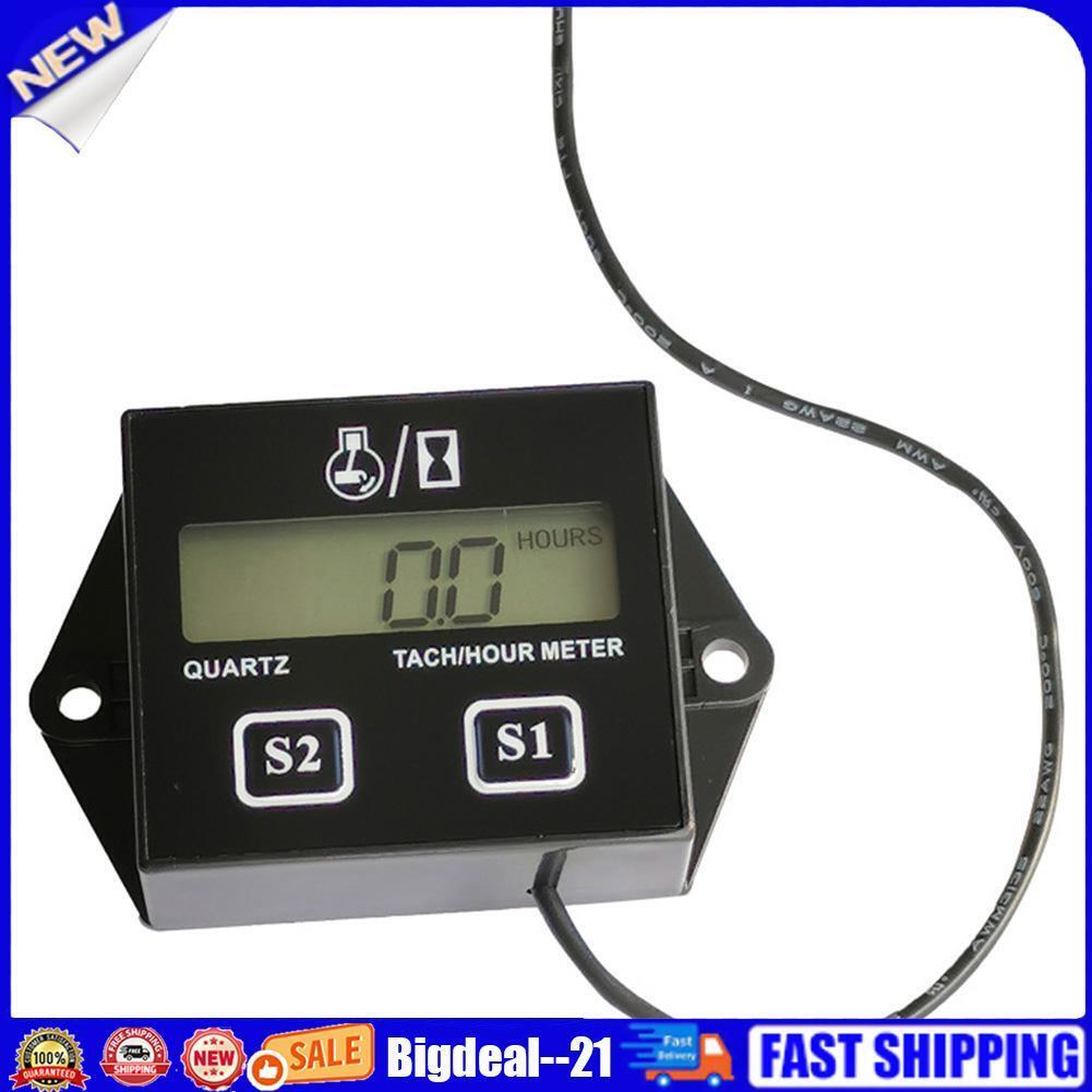 Digital Motorcycle Tach Hour Meter Motorbike Boat Engine Gauge Tachometer