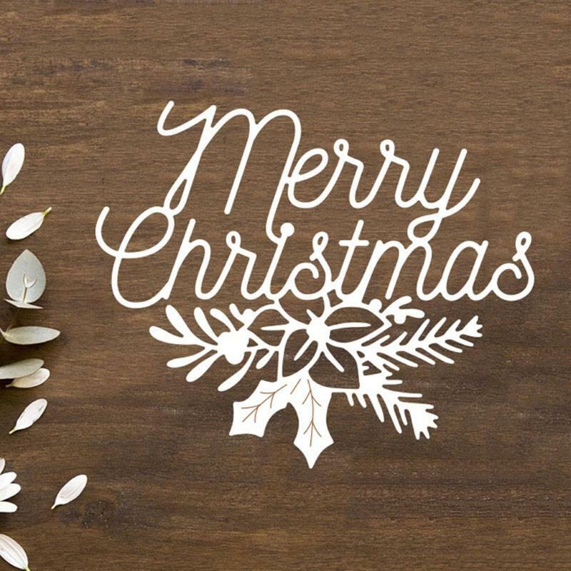 Merry Christmas Flower Metal Cutting Dies Stencil DIY Scrapbook Album Paper Card