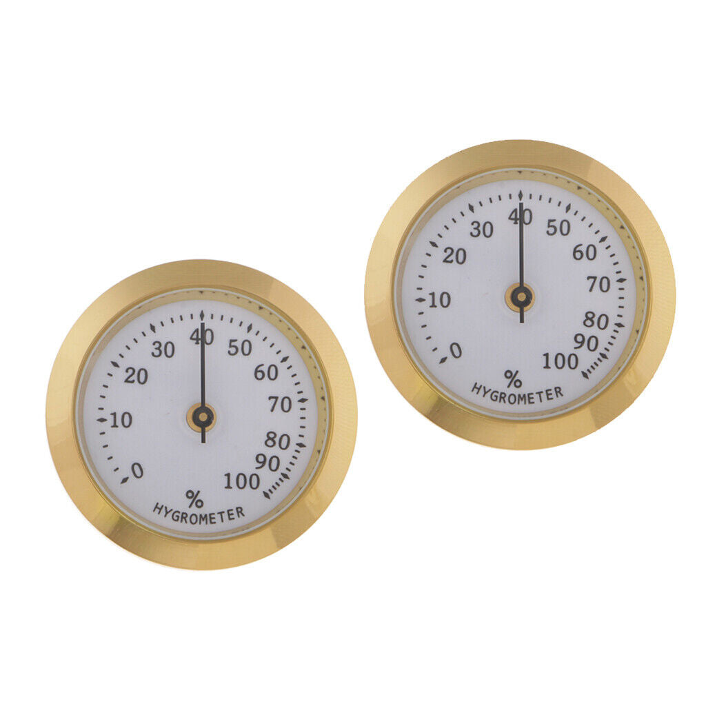2x 36mm Cigar Hygrometer Humidifier Box  Mechanical Humidor Hygrometers