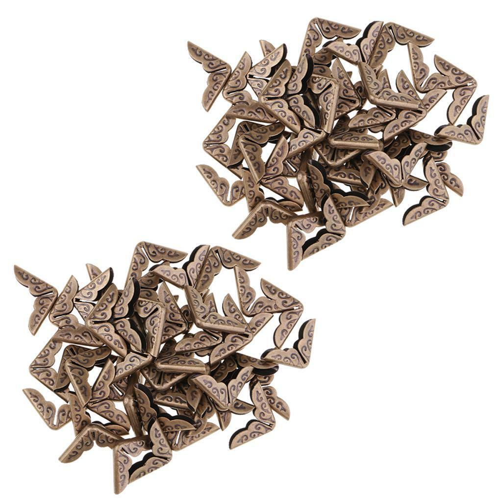 100 pcs Book Scrapbook Photo Album Menus Corner  14x14mm Bronze